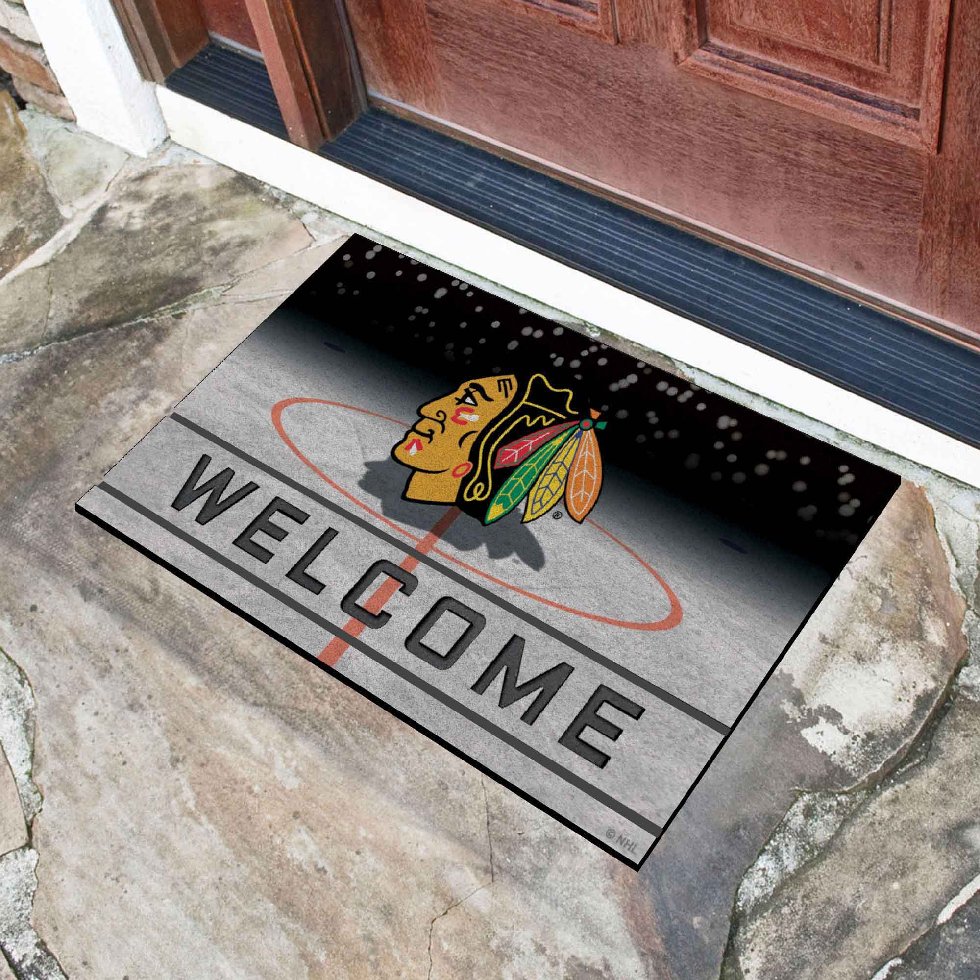 Fanmats Chicago Blackhawks Gummi-Türmatte – 18′′ x 30′′