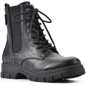 Chevy Leder-Kampf- und Schnürstiefel zum Anziehen