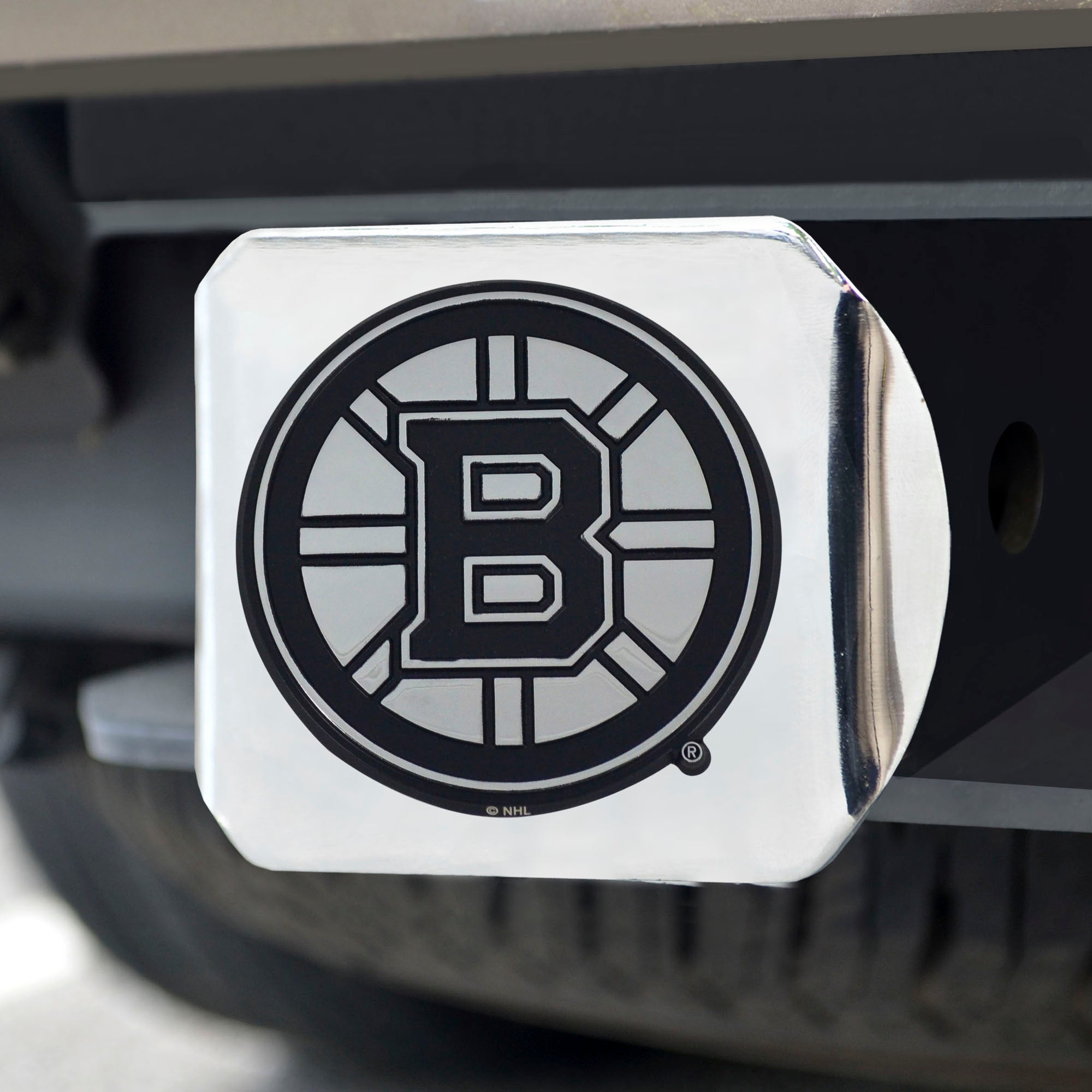 Fanmats Boston Bruins Chrom Metall Hitch Cover mit Chrom Metall 3D Emblem