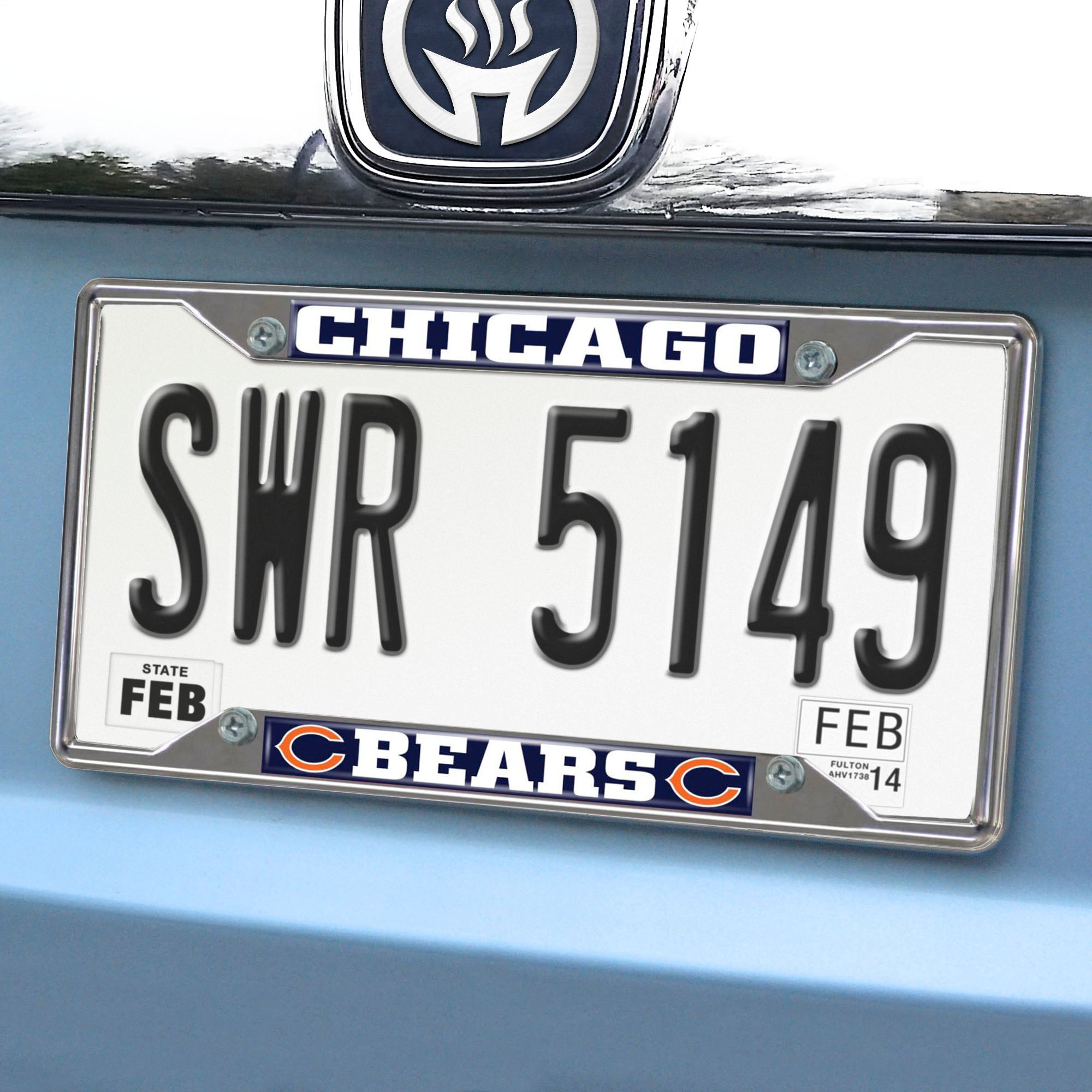 Fanmats Chicago Bears Chrom Metall Nummernschild Rahmen, 6,25′′ x 12,25′′