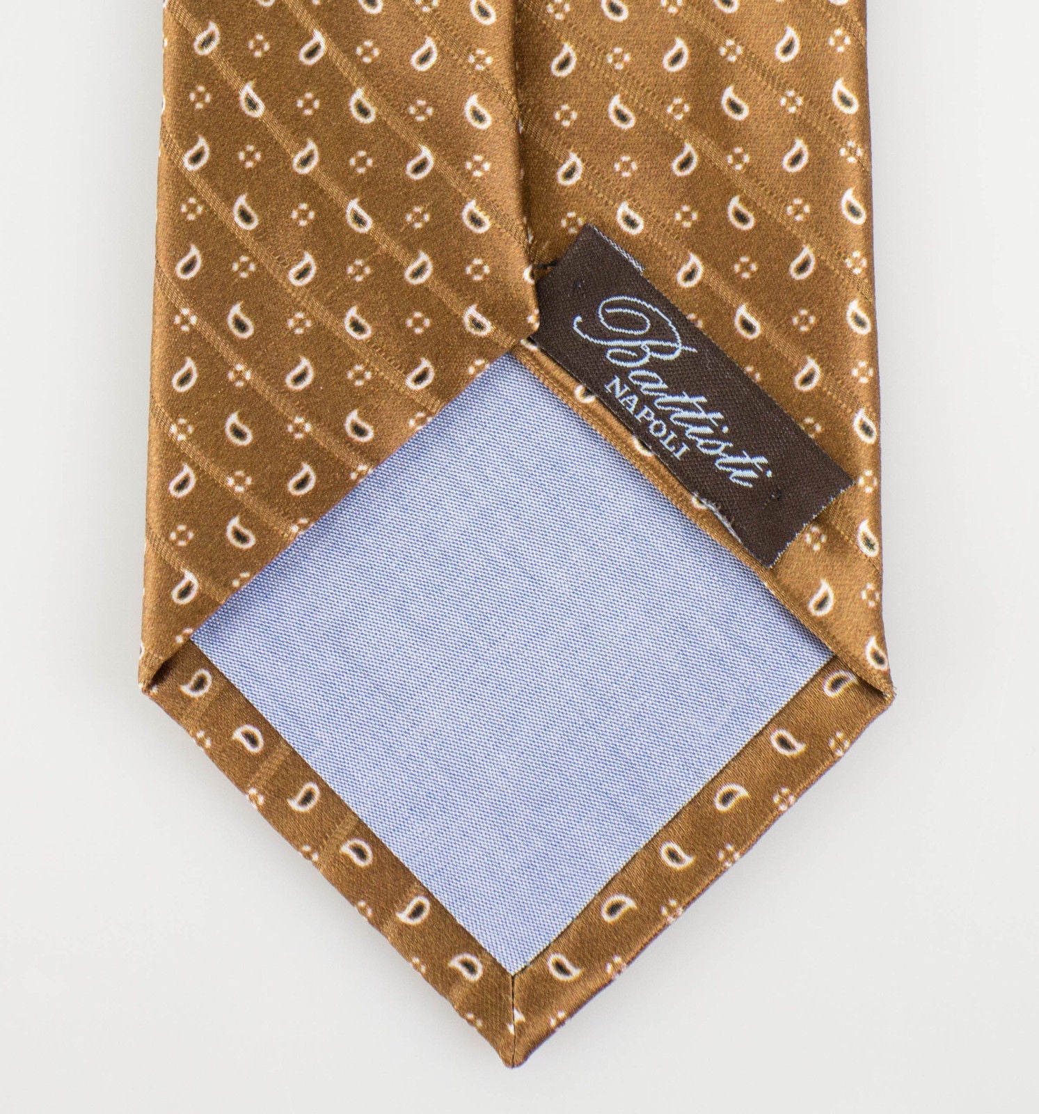 Braune Paisley Muster 100% Seide Satin Krawatte