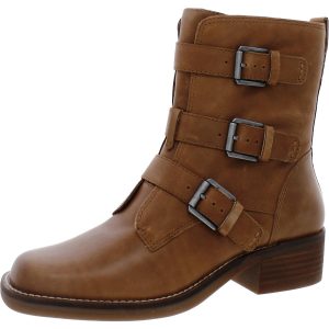 Katriny Lederstiefel mit eckiger Zehenpartie und halbhoher Wade