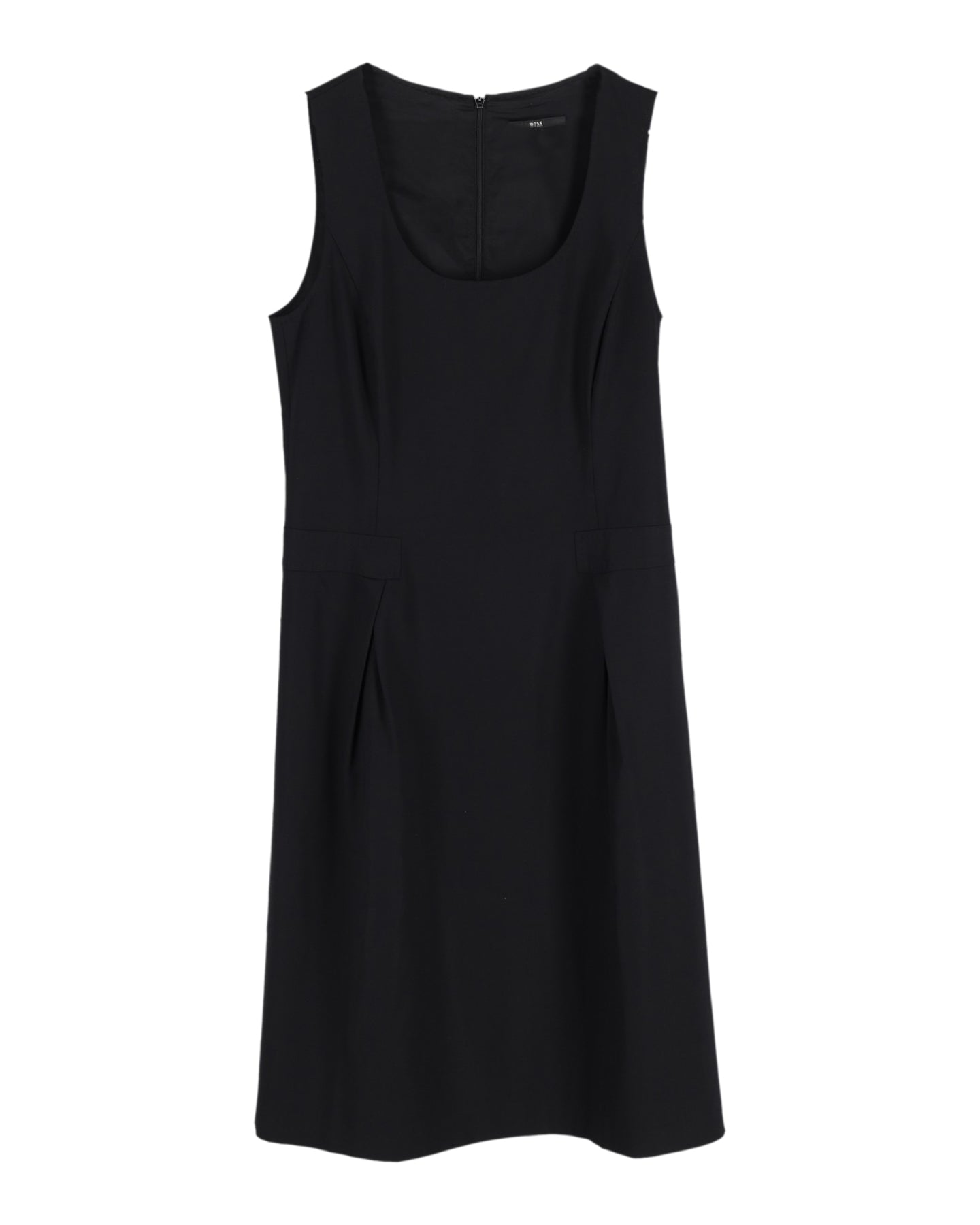 Hugo Boss Ärmelloses Kleid aus schwarzer Wolle