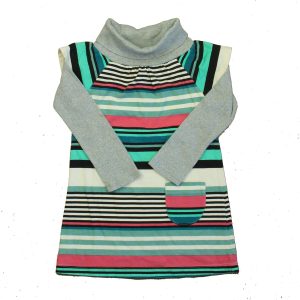 Tee Mädchen Grau – Aqua – Rosa Kleid