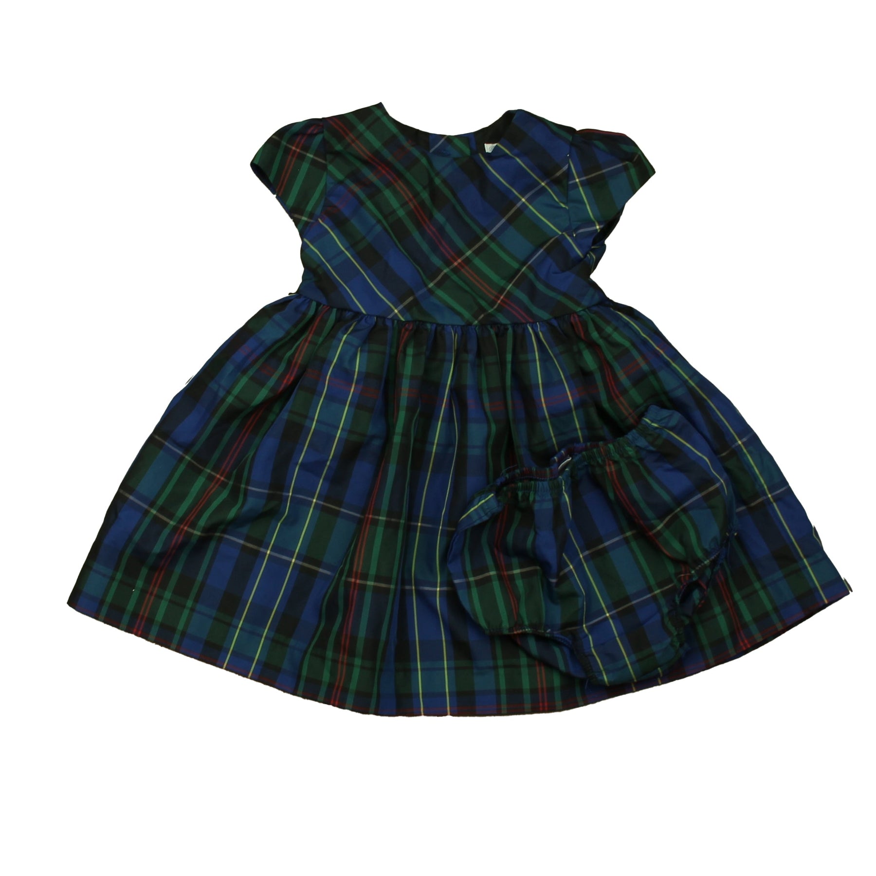 Ralph Lauren Mädchen grünes kariertes Kleid