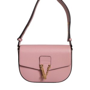 Versace Grainy Kalb Leder Logo Crossbody Schulter Damentasche