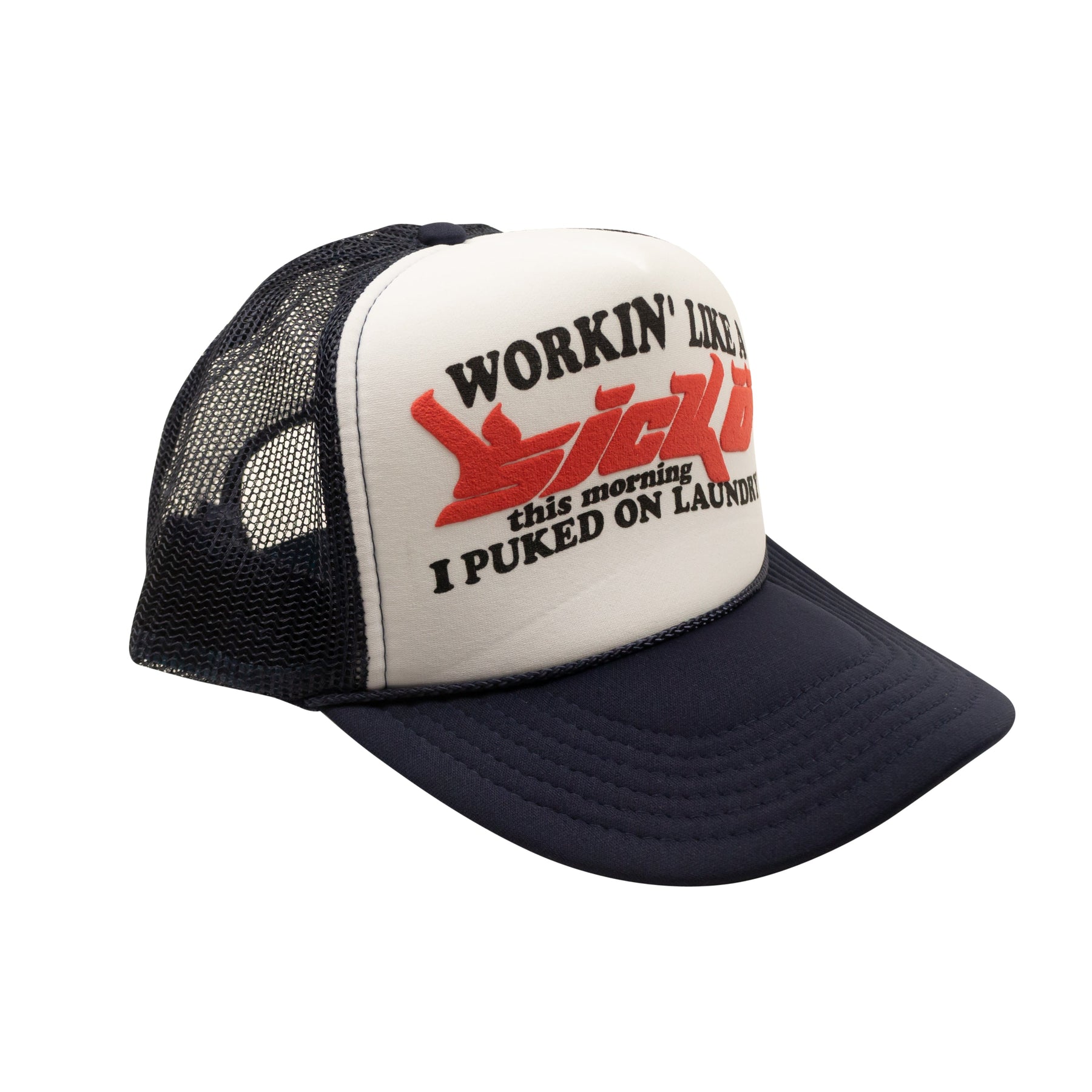 Dunkelblau und weiß arbeiten wie ein Sicko Trucker Hut