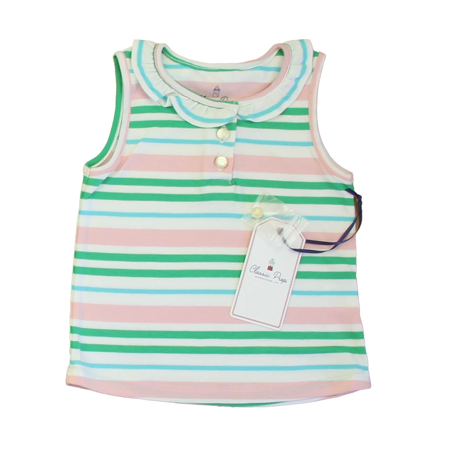 Classic Prep Mädchen Lilly's Rosa Multistripe Poloshirt