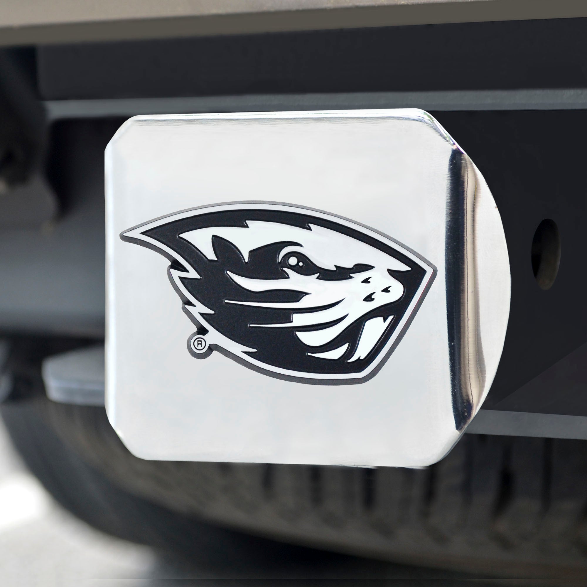 Fanmats Oregon State Beavers Chrom Metall Hitch Cover mit Chrom Metall 3D Emblem