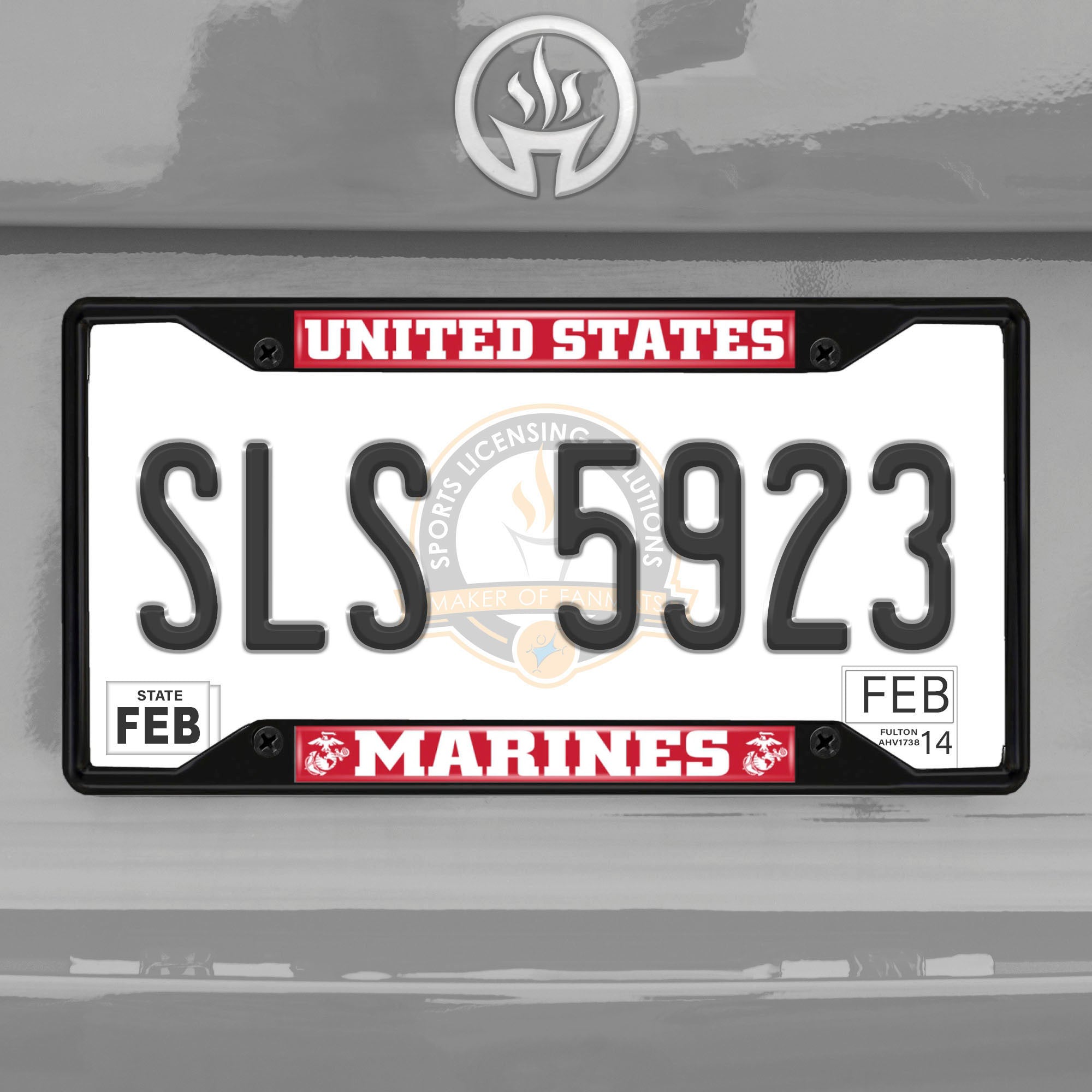 Fanmats U.S. Marines Metall-Kennzeichenrahmen schwarz Finish