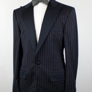 Blaue Wolle Spitze Revers Smoking Dinner Jacke