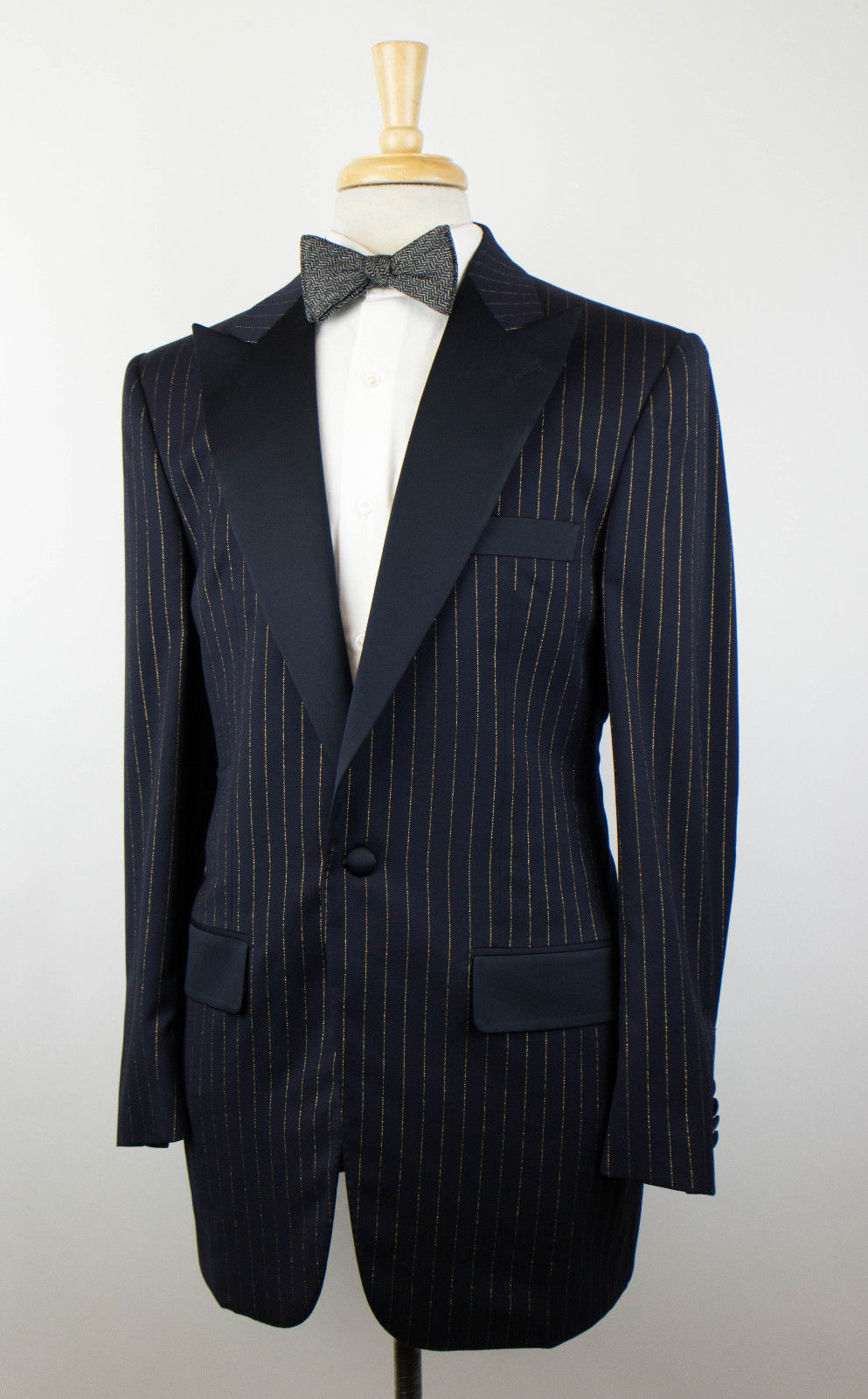 Blaue Wolle Peak Revers Tuxedo Dinner Jacke
