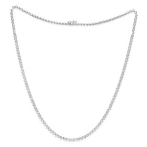 14KT WEISSES Gold Diamant HALBWEG Halskette FETAURES 7.00 CARATS VON Diamanten, DREI PRONGS, 88ST
