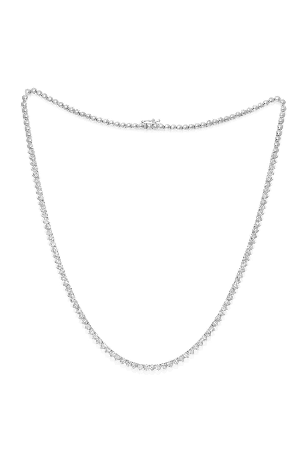 14KT WEISSES Gold Diamant HALBWEG Halskette FETAURES 7.00 CARATS VON Diamanten, DREI PRONGS, 88ST