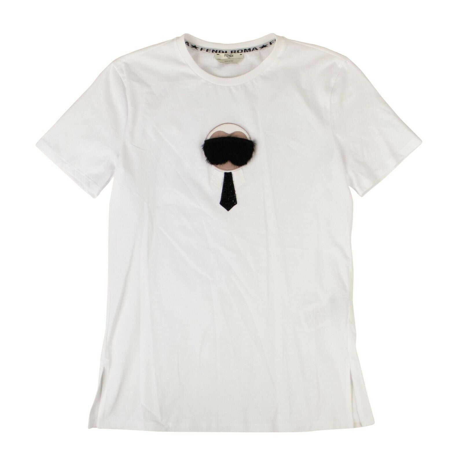 FENDI KARL LAGERFELD T-Shirt aus Baumwolle „Karl Monster“ – Weiß