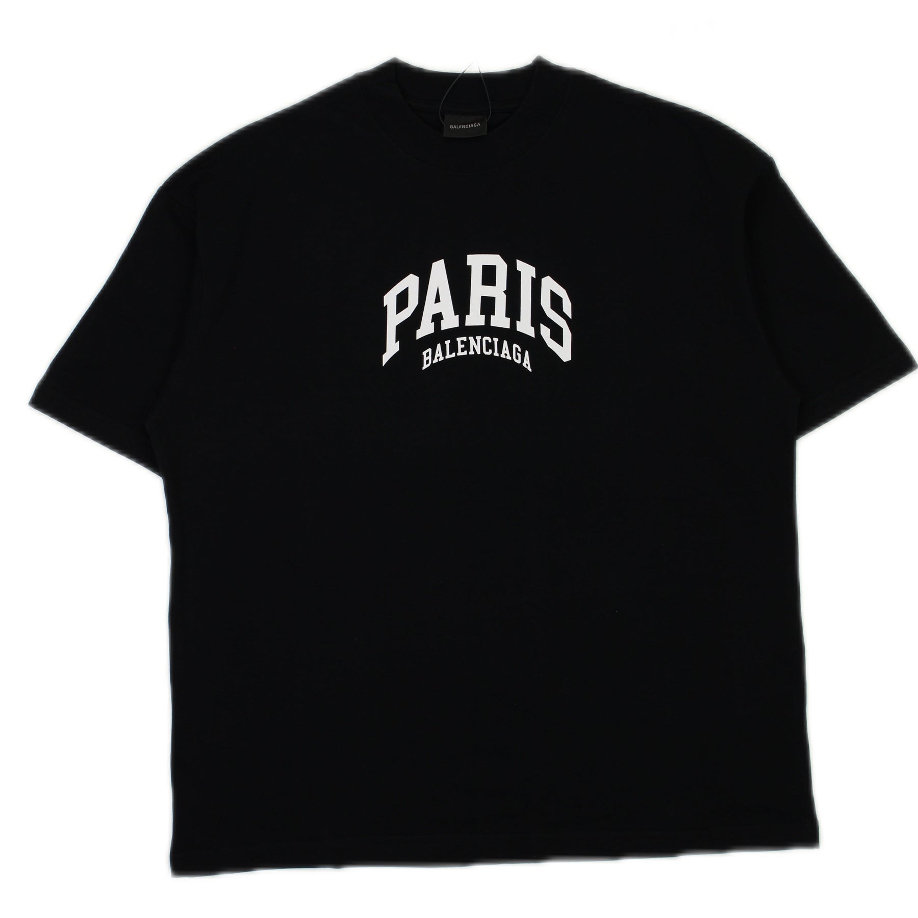 Schwarz PARIS Muster T-Shirt