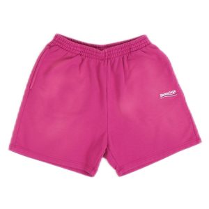 dunkle fuchsia & balenciaga Logo Schweißshorts