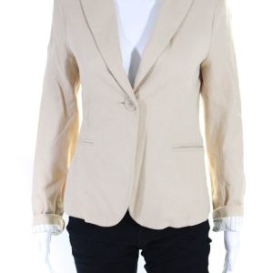 Marc Jacobs Damen Langarm gefüttert One Knopf Blazer Beige