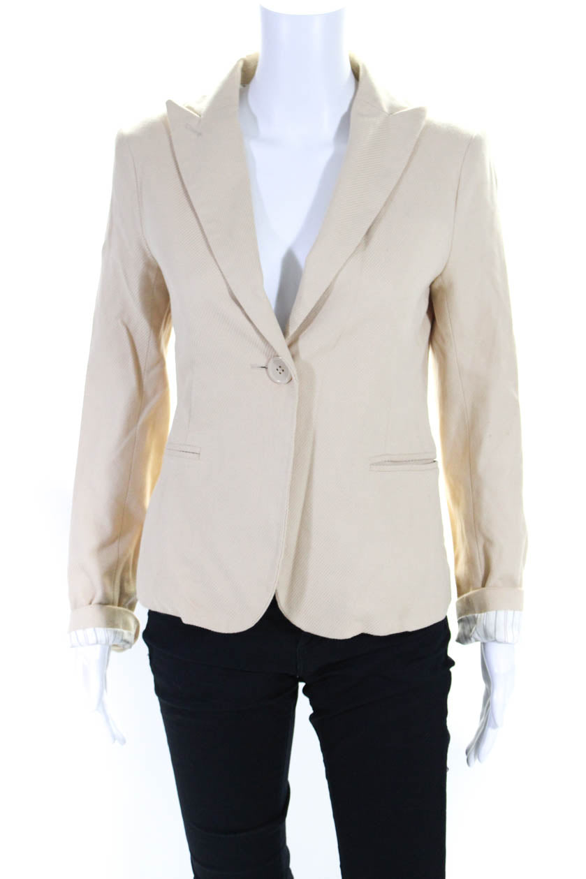 Marc Jacobs Damen Langarm gefüttert One Knopf Blazer Beige
