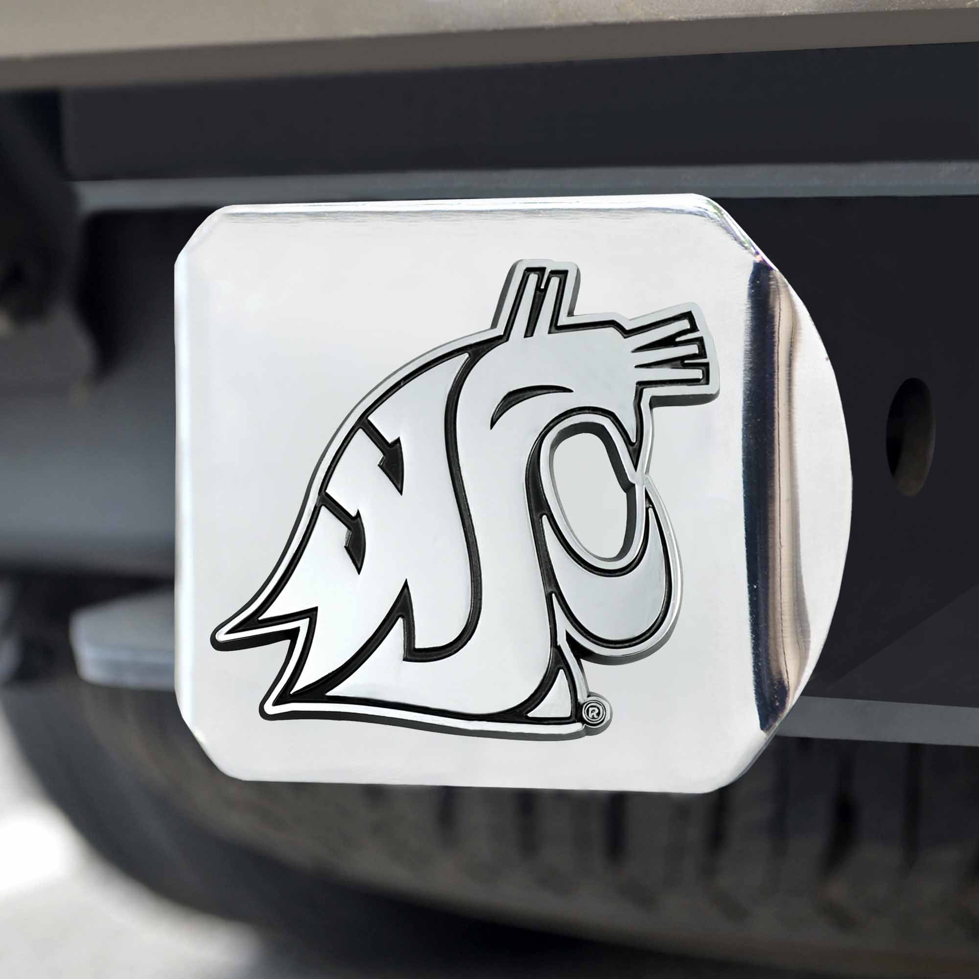 Fanmats Washington State Cougars Chrom Metall Hitch Cover mit Chrom Metall 3D Emblem