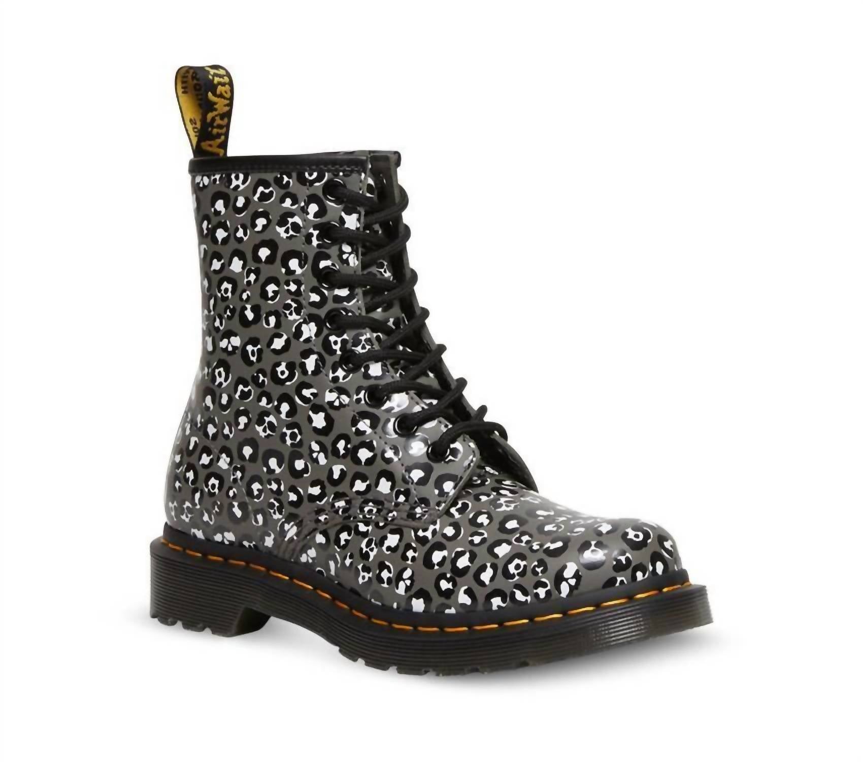 1460 Gunmetal Loud Leopard glatt