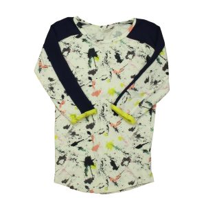 Egg Mädchen Marineblau-weiße Farbe splatter Kleid – 7805972250684