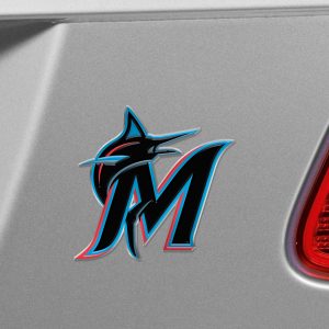 Fanmats miami marlins schwere last aluminium geprägt farbe emblem