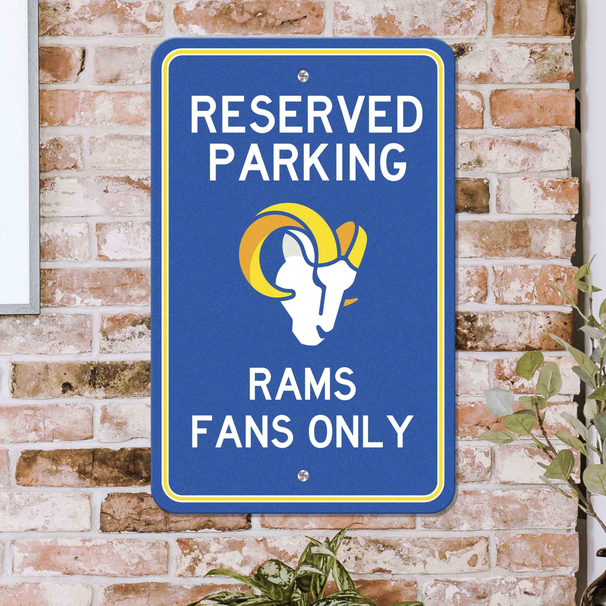 Fanmats Los Angeles Rams Team Farbe reserviert Parkplatz Schild Décor 18 "X 11.5" Leichtgewicht
