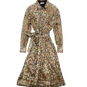 Attico Sequined Chemisier Kleid – multi