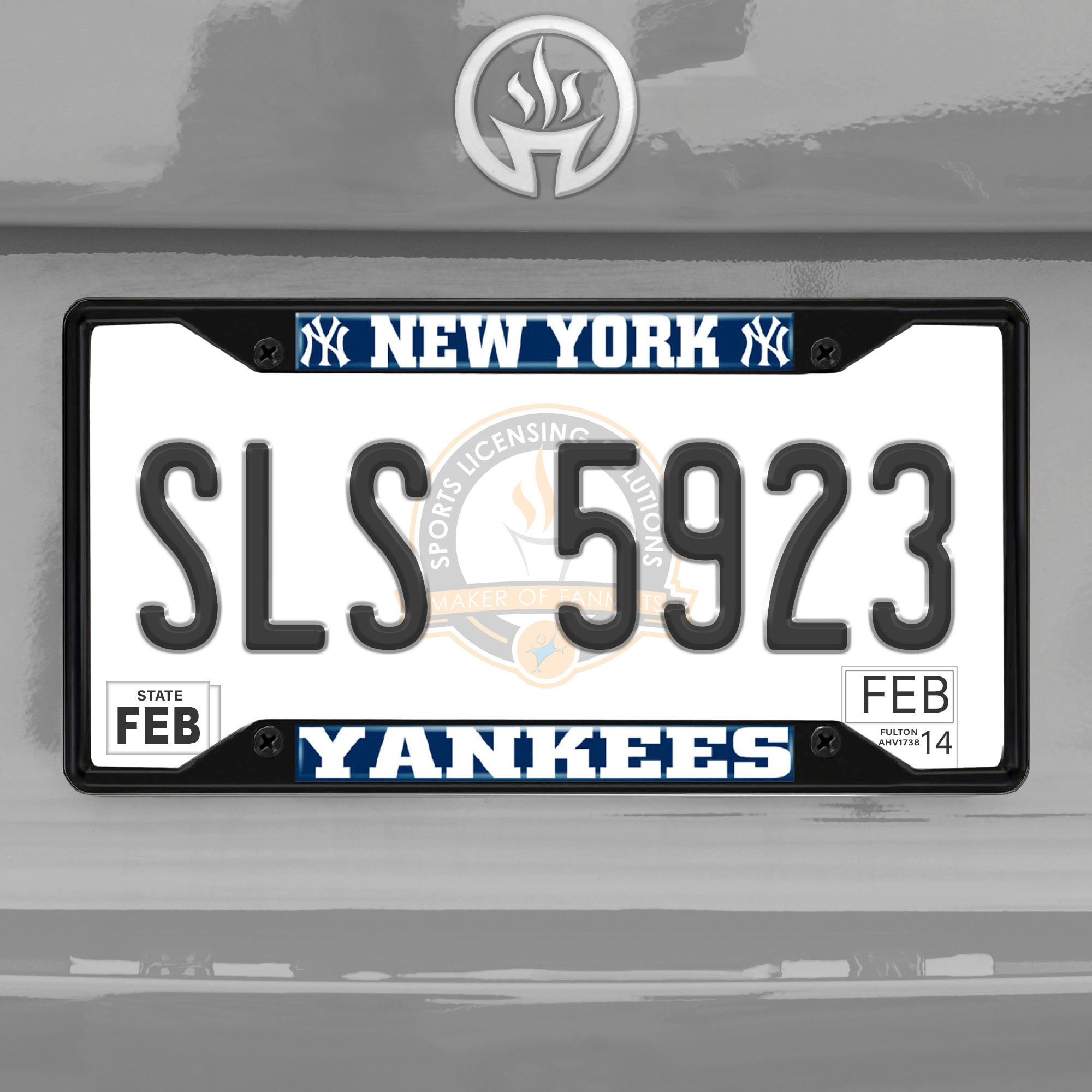 Fanmats New York Yankees Metal License Plate Frame Schwarzer Abgang