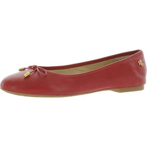 Jayna-Ballerinas aus Leder mit runder Zehenpartie