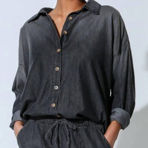 Hendrix Button Down Hemd in Vintage Onyx
