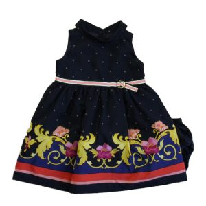 Janie and Jack Mädchen Marineblau mit Blumenmuster Kleid – 7806005182524