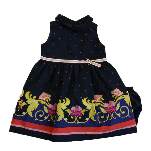 Janie and Jack Mädchen Dunkelblau mit Blumenmuster Kleid