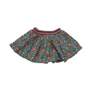 kleine Vogel Mädchen blau rötlich mit Blumenmuster Rock – 7805972971580