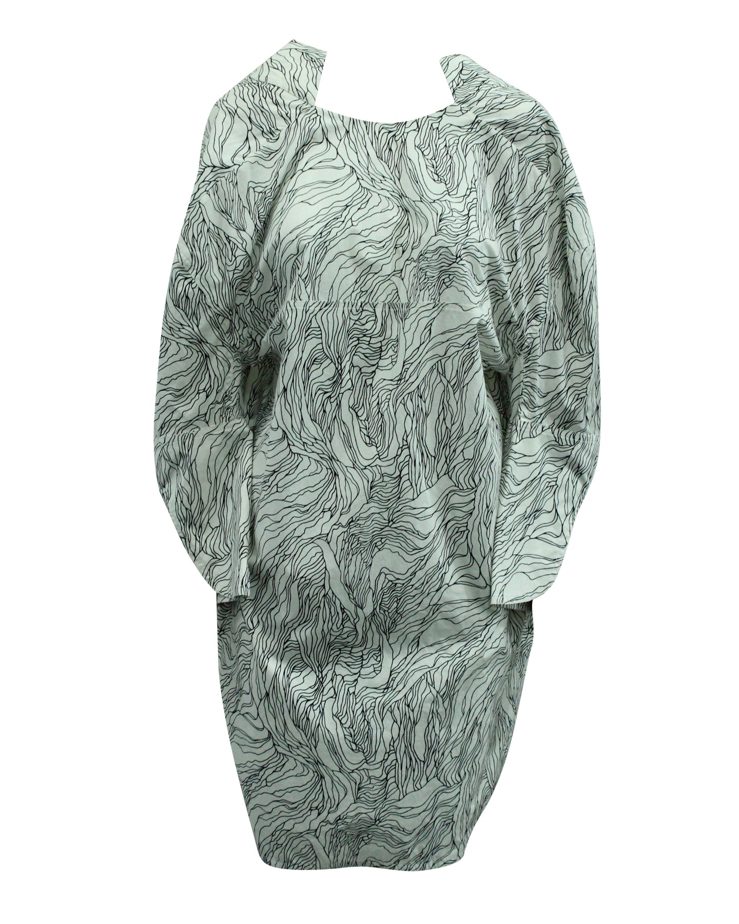 Marni Kleid mit abstraktem Muster aus Baumwolle in Schwarz und Weiß