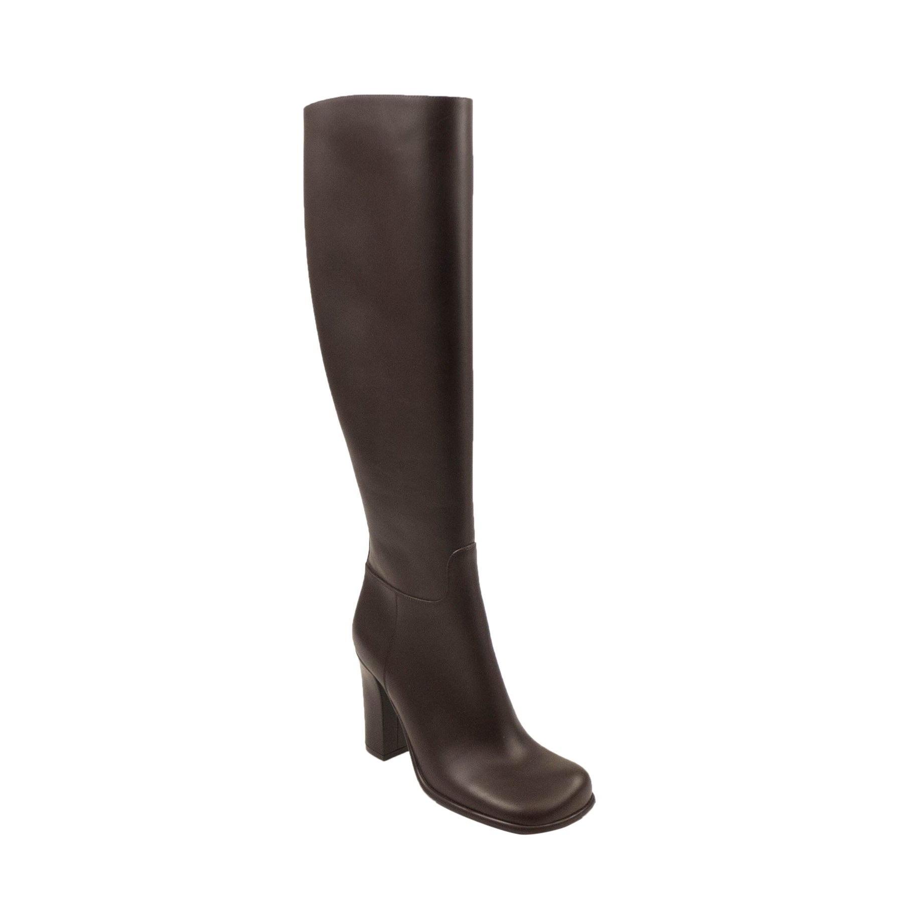 Bottega Veneta Storm quadratisch Toe Kniehohe Stiefel – Braun