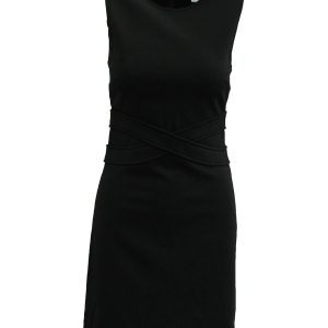 Diane Von Furstenberg Evita ärmelloses Schichtkleid in schwarzer Viskose – 7833629786172