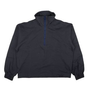 Marineblau blau halb Reißverschluss hohen Kragen Sweatshirt