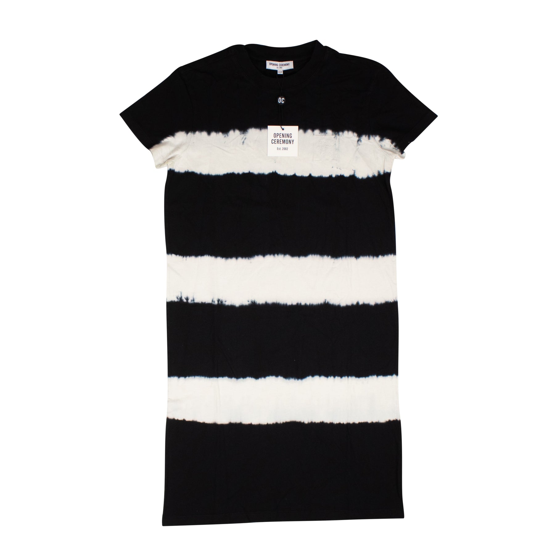 Schwarz Elfenbein Batikmuster Mini Box T-Shirt Kleid