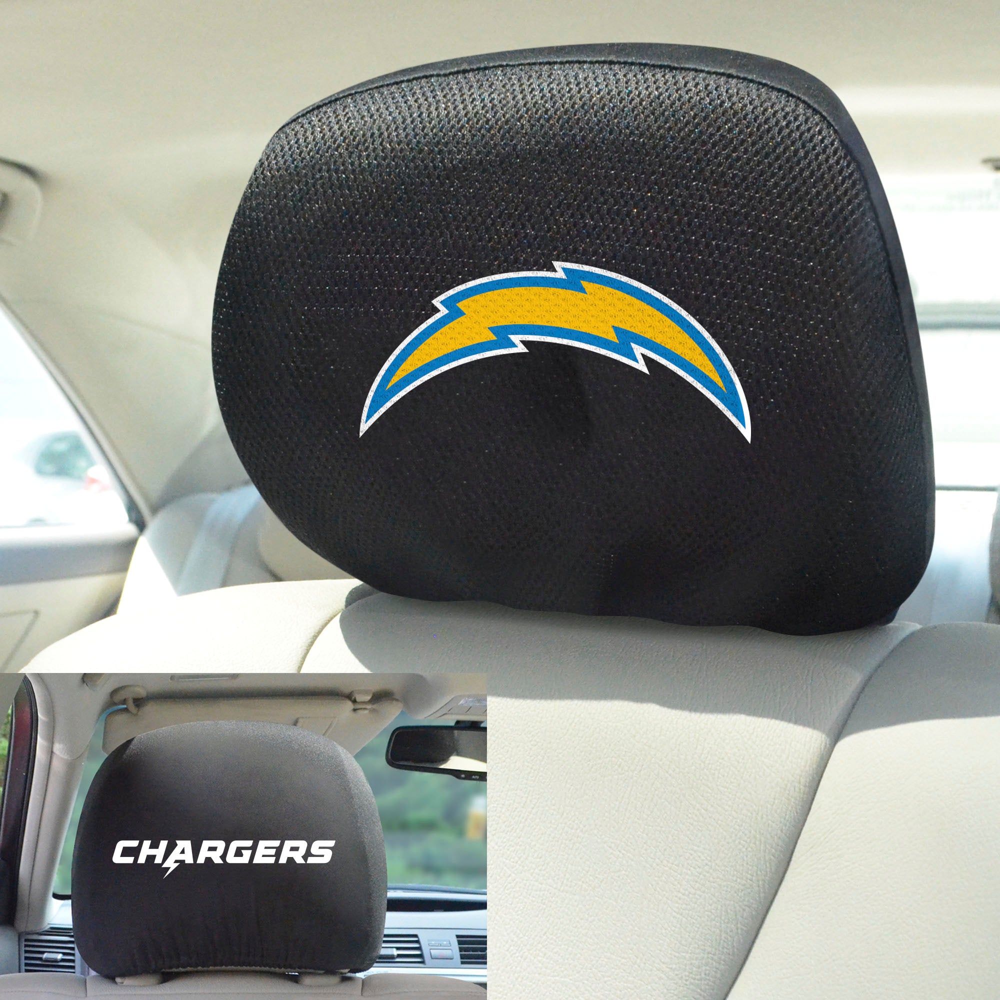 Fanmats Los Angeles Ladegeräte Gestickte Kopf Rest Cover Set – 2 Stück