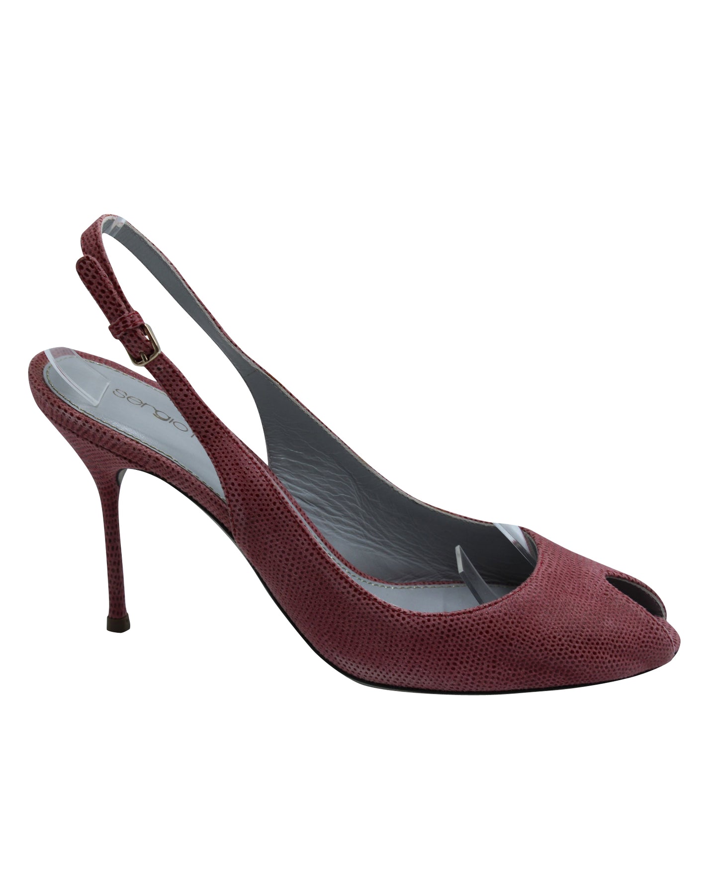 Pumps von Sergio Rossi Peep-Toe aus rosa Leder