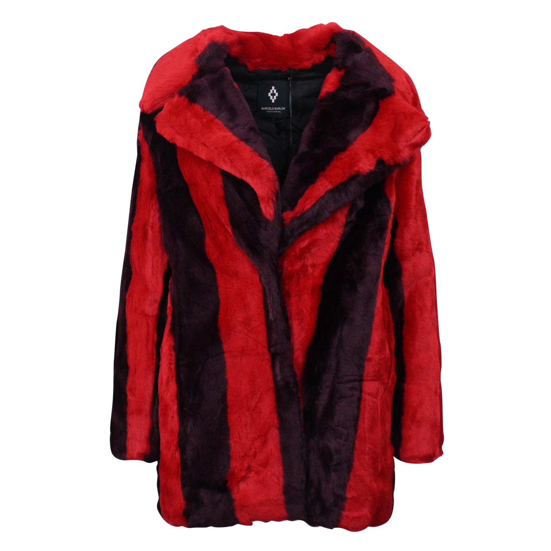 Rote/violette STRIPES FAKE FUR Jacke