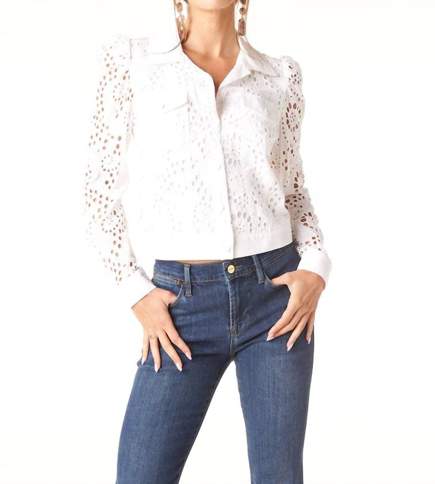 Averill Eyelet Jacke in weißer Öse