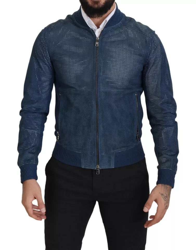 Dolce & Gabbana Herrenjacke mit perforiertem durchgehendem Reißverschluss (Pre-Owned)
