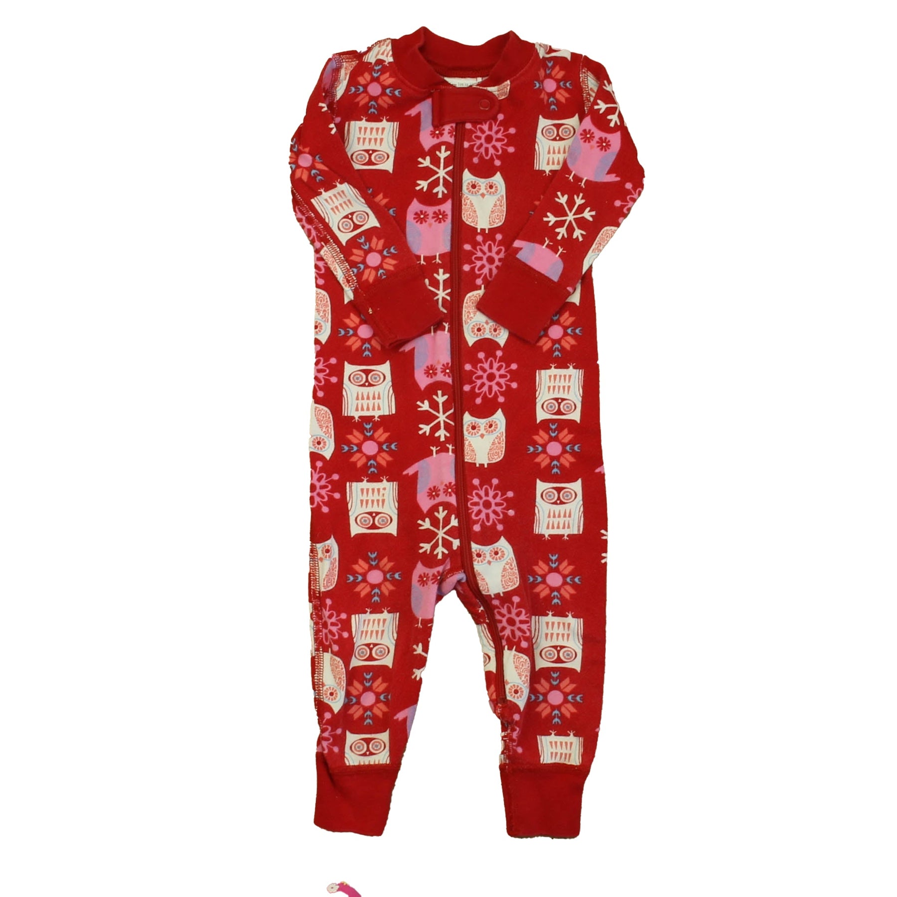 Hanna Andersson Mädchen Rot Owls 1-teilige Non-footed Pyjamas