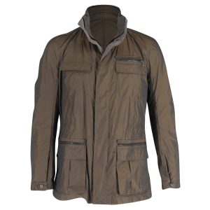 Lanvin-Regenmantel mit hohem Kragen aus braunem Polyester