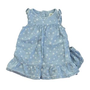 Hatley Mädchen blau-weiße Sterne Kleid – 7806008590396