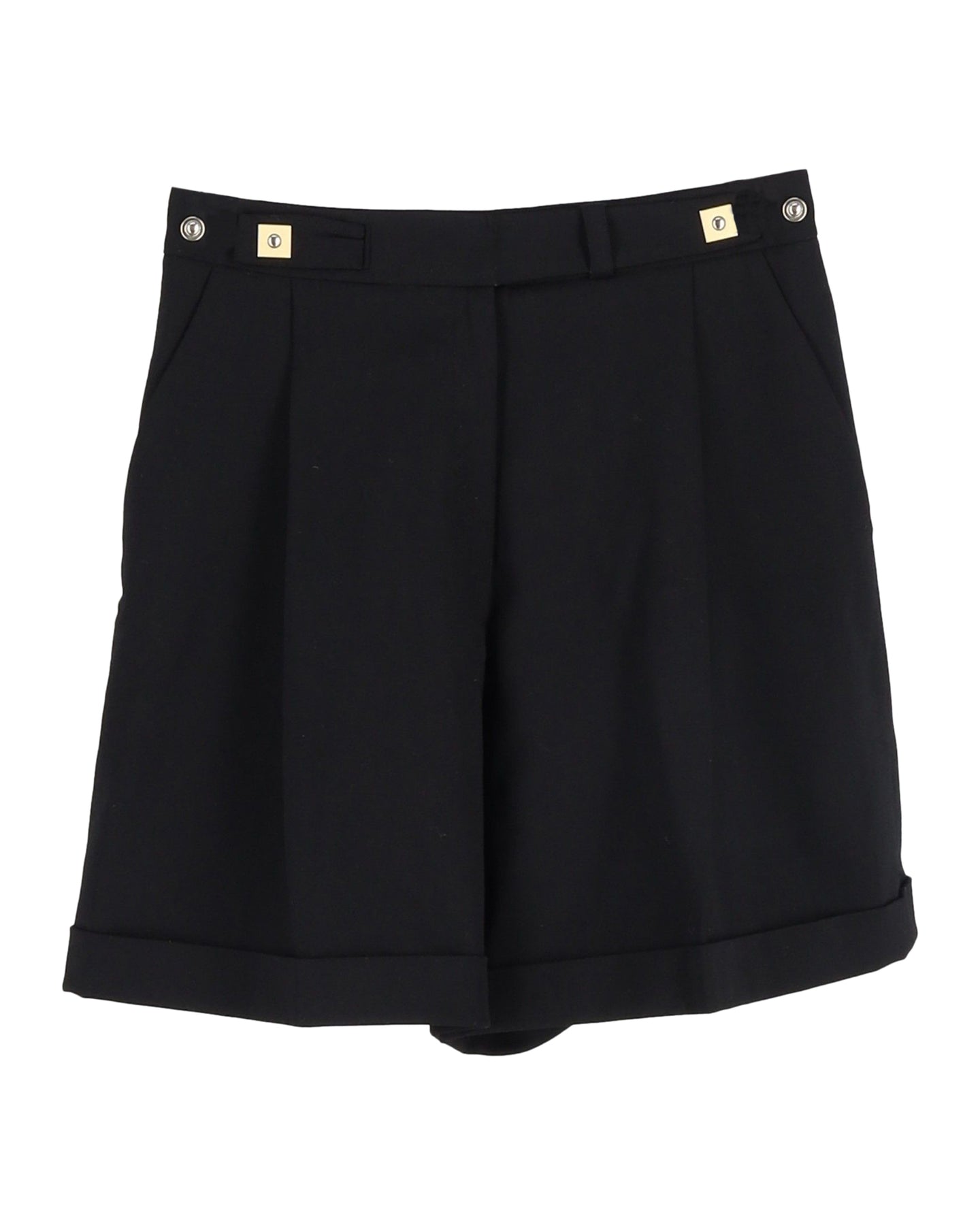 Diane von Furstenberg Shorts mit hoher Taille aus schwarzer Wolle