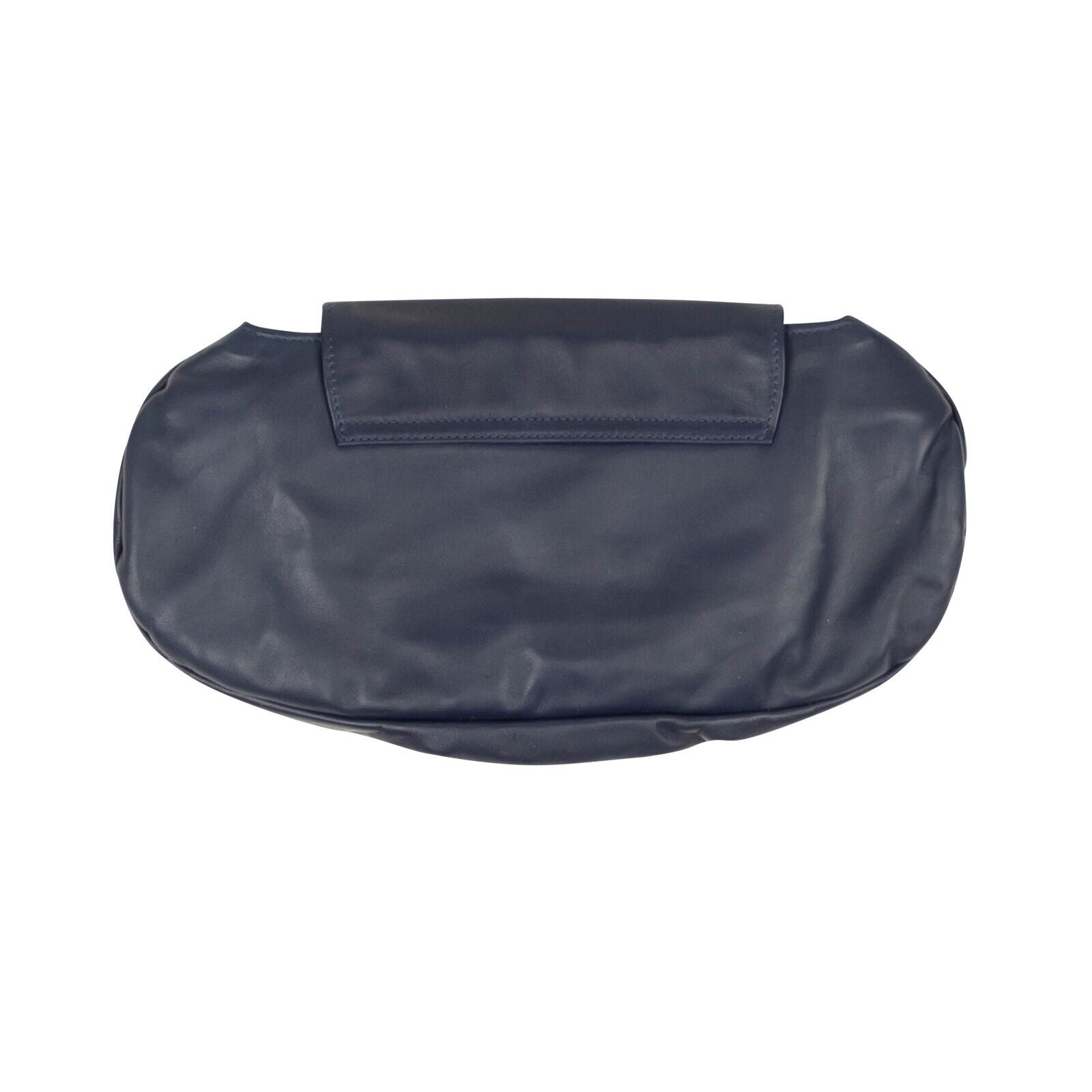 Beschädigte dunkelblaue Leder Clutch Tasche